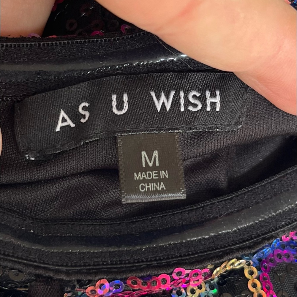 As U Wish Sequin Strapless Mini Dress | Multicolor| Size M - Picture 3 of 6